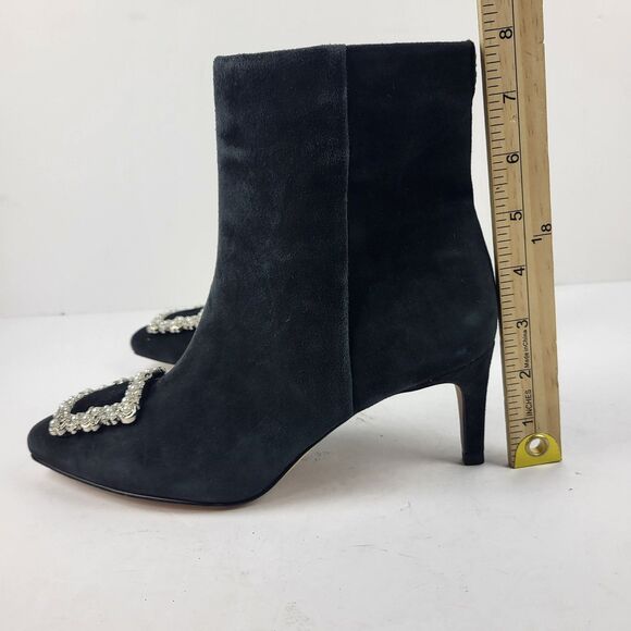 Sam Edelman Ulissa Luster Black Suede Rhinestone Mid Boots Size 6.5M - Picture 4 of 13